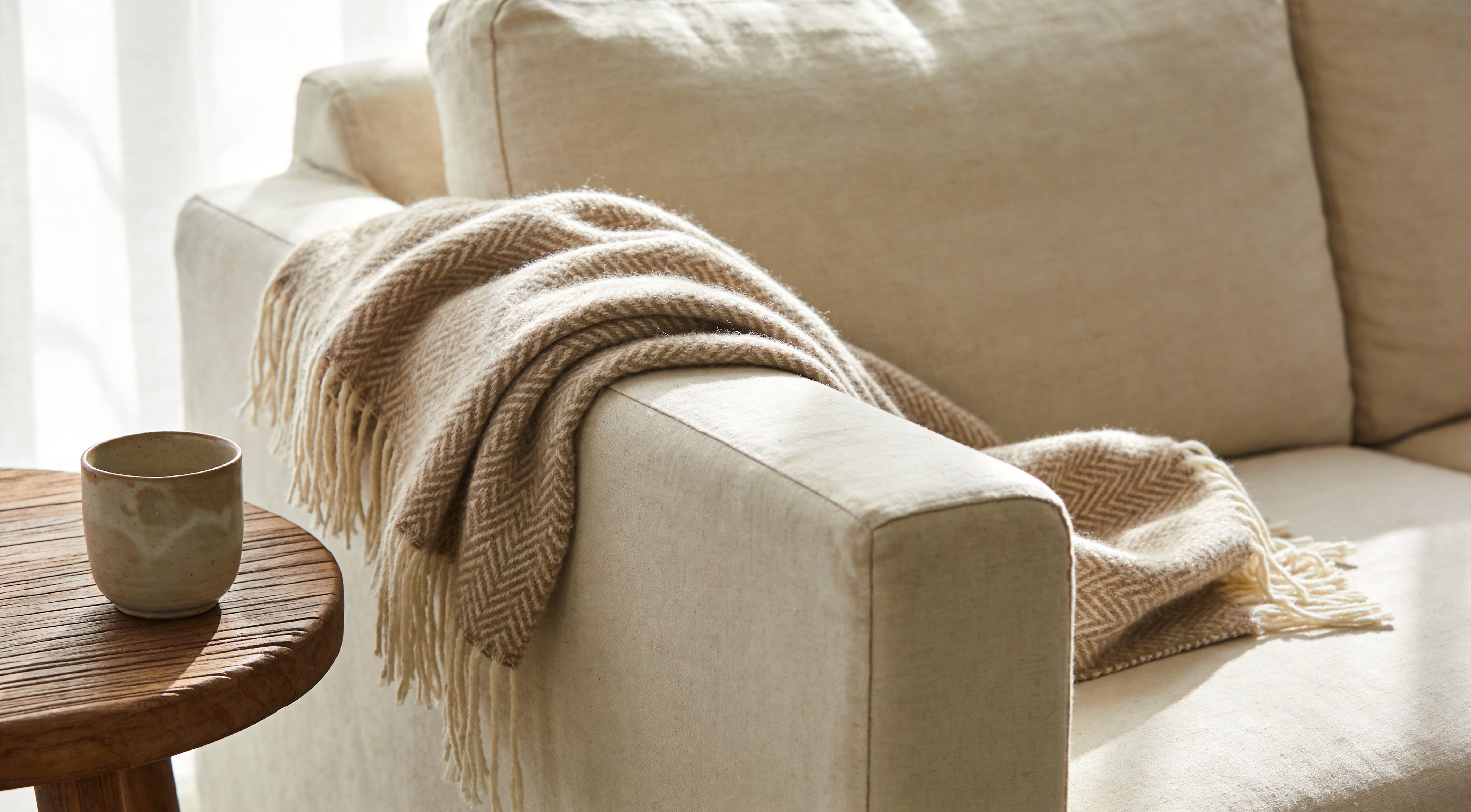 Natural Textures in a Warm Zen Living Room