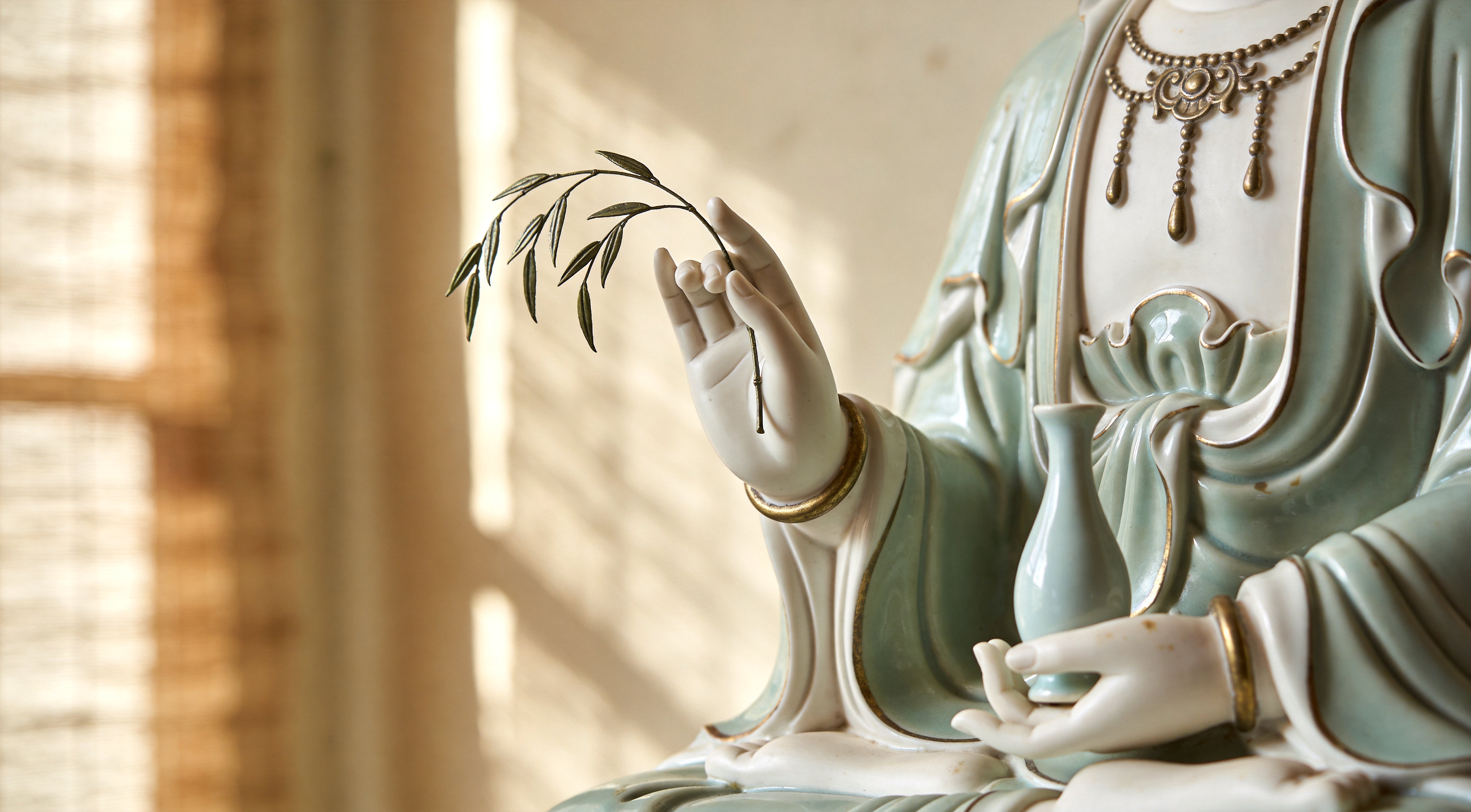 Kwan Yin Statue — Willow Branch and Vase of Compassion